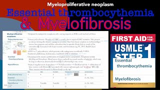 Essential thrombocythemia amp primary myelofibrosis in HindiUrdu by first aid for USMLE step 1 [upl. by Eceinaj]