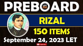 150 ITEMS RIZAL l ACTUAL BOARD EXAM QUESTIONS I SEPTEMBER 29 2024 LET REVIEWER [upl. by Neuberger]