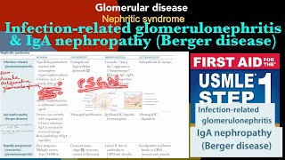 Nephritic syndrome Infectionrelated glomerulonephritis amp IgA nephropathy Berger disease in Hindi [upl. by Anuayek366]