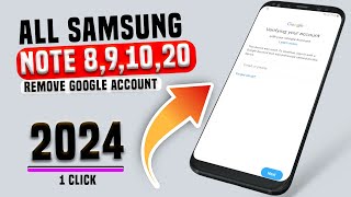 Samsung NOTE 8 NOTE 9 NOTE 10 NOTE 20 BYPASS GOOGLE ACCOUNT FRP UnlockGoogle bypass 2024 way [upl. by Keryt910]