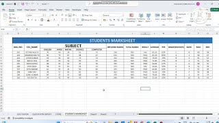 How to create Students marksheet in MsExcel part5🙂🙂 [upl. by Gilead767]