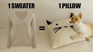 Transform a Sweater into a Comfy Cat Pillow [upl. by Giselle196]