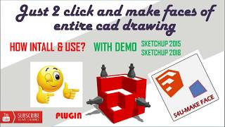 Sketchup tutorial  make faces plugin installation amp Application [upl. by Basia]