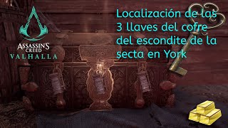 Assassins Creed ValhallaDónde encontrar las 3 llaves del cofre de York [upl. by Eyahsal]