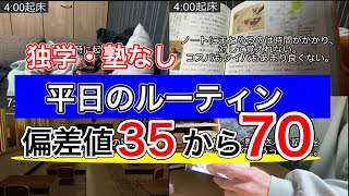 偏差値35から70まで上げて京都大学に合格した平日の勉強ルーティン【受験モチベ】 [upl. by Issie296]