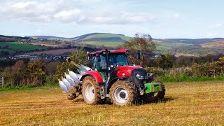 CASE MAXXUM 150 PLOUGHING WITH A KVERNELAND 4 FURROW PLOUGH AND A FURROW PRESS Wicklow Ireland [upl. by Sven]