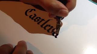 Gothic Calligraphy with left hand Castlevania [upl. by Alaehcim847]