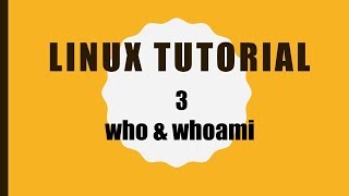 How to use who amp whoami command in Linux [upl. by Nirhtak]