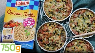 Recette de Minigratins de quinoa aux courgettes amp lardons  750g  EXPRESS [upl. by Llennod]