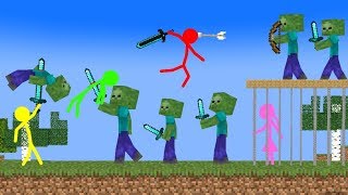 Stickman VS Minecraft Zombie Apocalypse School 2  AVM Shorts Animation [upl. by Iona507]