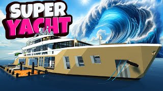 We Have to Survive a TSUNAMI in a Super Yacht in Stormworks Multiplayer [upl. by Hctud]