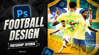 Football Player Poster Design  Rodrygo  Brasil  Photoshop Tutorial Free PSD [upl. by Aveneg292]