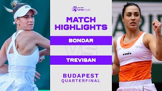 Anna Bondar vs Martina Trevisan  2022 Budapest Quarterfinal  WTA Match Highlights [upl. by Nomannic]