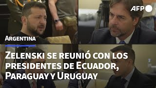 Zelenski habla con presidentes de Ecuador Paraguay y Uruguay y les agradece apoyo  AFP [upl. by Aihsekyw]