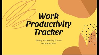 Work Productivity Tracker  December Monthly Planner [upl. by Ihcur]