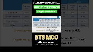 Calculer la MARGE commerciale et le Taux de Marque en ANALYSE DES PERFORMANCES  Gestion en BTS MCO [upl. by Ilatan]