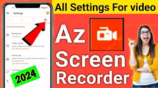 Az screen recorder settings  az screen recorder kaise use kare  az screen recorder  2 Mint only [upl. by Yorled]