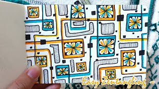 How to Zentangle  StepbyStep simple Color Zentangle Pattern for Beginners  Art to Relax [upl. by Yenattirb]