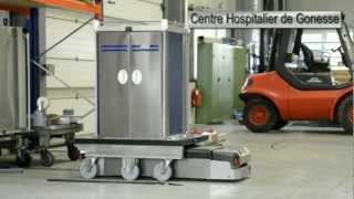 Automation of hospital Gonesse by DS AUTOMOTION GmbH  véhicules autoguidés AGV AGV [upl. by Odilia734]