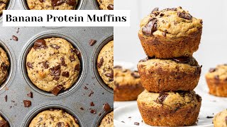 Banana Protein Muffins One Bowl [upl. by Phina802]