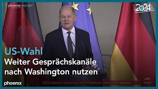 Kanzler Scholz zum Ausgang der USPräsidentschaftswahlen  061124 [upl. by Yerggoeg598]