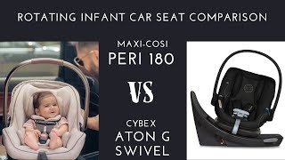 Swivel Infant Car Seats Comparison Maxi Cosi Peri 180 vs Cybex Aton G Swivel [upl. by Templas]