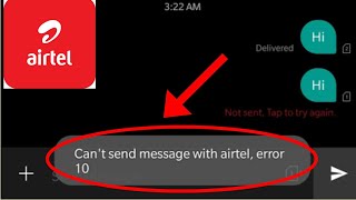 How To Fix Cant send message with airtel error 2  Fix Cant send message with airtel error 10 [upl. by Robbi148]