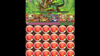 パズドラ 「木の歴龍 地獄級」 焔剣の勝利神・フレイ1302倍PTノーコンクリア17コンボ発生！ [upl. by Kolivas]