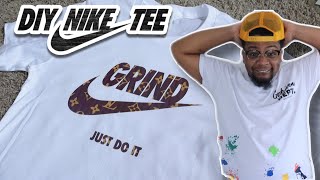 How To Make Your Own Nike Shirt  Using Your Cricut Print Then Cut and Slice Tool  DIY [upl. by Assenahs469]