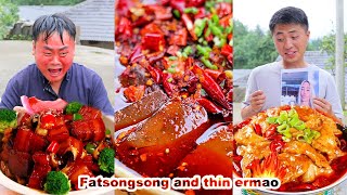 mukbang  Songsong Eating Challenge Spicy Hot Pot  Bread crab  Chinese food  songsong and ermao [upl. by Naut181]