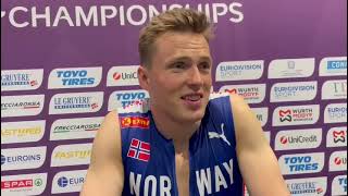 European 400m hurdles champion Karsten Warholm on setting a new championship record [upl. by Skipper98]