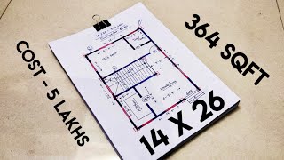 14 x 26 small house design II 14 X 26 GHAR KA NAKSHA II 14 X 26 HOUSE PLAN [upl. by Ierbua]