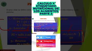 Calculo y Etiquetado nutricional de los alimentos PARTE 2 [upl. by Ordnazil]