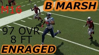 Brandon Marshall 8 ft tall 97 ovr  ENRAGED gameplay madden 16 mut [upl. by Eintrok330]