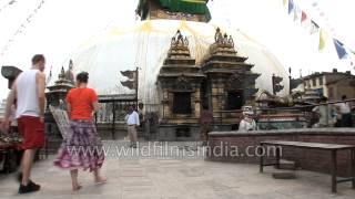 Visitors at the Swayambhuanth temple  Kathmandu [upl. by Atokad]