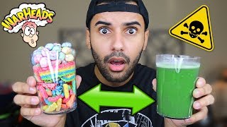 DRINKING THE SOUREST DRINK ON EARTH 20 Warhead Smoothie  Malic Acid CHALLENGE [upl. by Riella]