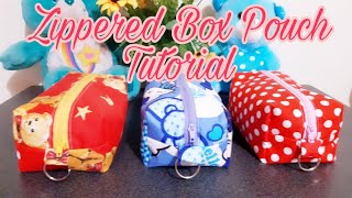 ZIPPERED BOX POUCH TUTORIAL [upl. by Ecital223]