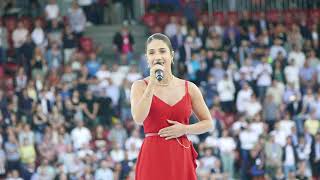 Schweizer Hymne bei der Weltklasse Zürich 2021 gesungen von Michèle Bircher [upl. by Swann]