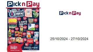 Pick n Pay specials ZA  25102024  27102024 [upl. by Enrak]