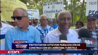 Protestan en Cotuí por paralización de construcción de carretera turística [upl. by Uchida]