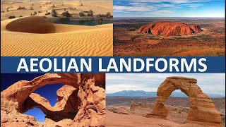 AEOLIAN LANDFORMSARID AND SEMI ARID LANDFORMS [upl. by Tselec554]