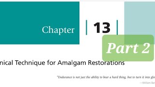 Clinical Technique for Amalgam Restorations part 2 Clinical technique for class 1 cavity [upl. by Vin873]