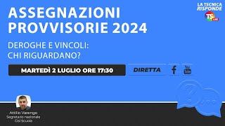 Assegnazioni provvisorie 2024 deroghe e vincoli chi riguardano [upl. by Diehl]