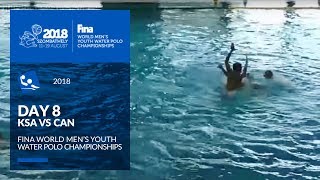 RELIVE  Water Polo  Day 8 KSA  CAN  4th FINA World Mens Youth Water Polo Championships [upl. by Durwood]