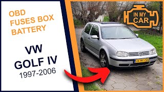 VW Golf IV 19972006 Diagnostic port OBD2 fuses box and battery location Where [upl. by Inga702]