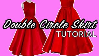 HOW TO MAKE A DOUBLE CIRCLE SKIRT  720 DEGREE CIRCLE SKIRT  LA MODÉLISTE [upl. by Sadnac]