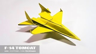 Papierflieger selbst basteln Papierflugzeug falten  Beste Origami Flugzeug  F14 TomCat [upl. by Allenad]