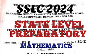 SSLC 2024 STATE LEVEL PREPARATORY EXAMINATION MATHEMATICS sslc2024 preparatory [upl. by Benilda942]