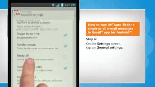 How to turn off Autofit for a single or all email messages in Gmail® app for Android™ in LG L9 [upl. by Anaujait185]