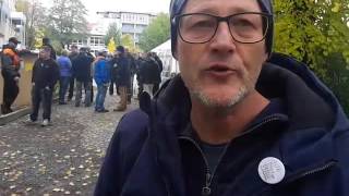 Anwohner Tom spricht über das Protestcamp vor der Turnhalle DresdenÜbigau 22102015 [upl. by Hobbs36]